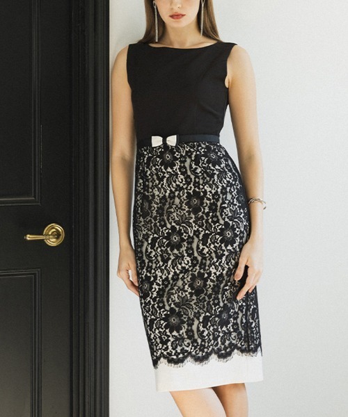 AMBIENT（アンビエント） ドレス ウエストリボンコードレースドレス