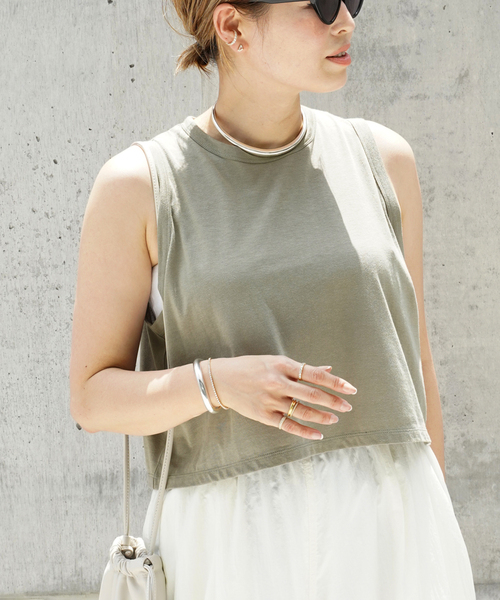 タンクトップ ノースリーブ 「CELERI/セルリ」CROPPED タンクトップ レディース