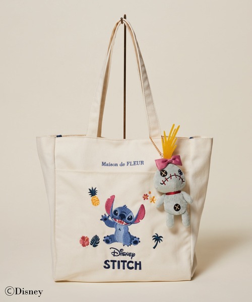 ☆Disney☆ スティッチとスクランプ 桜 サッチェルバッグ ディズニーストア 2024 限定 スティッチ ぬいぐるみ さくら