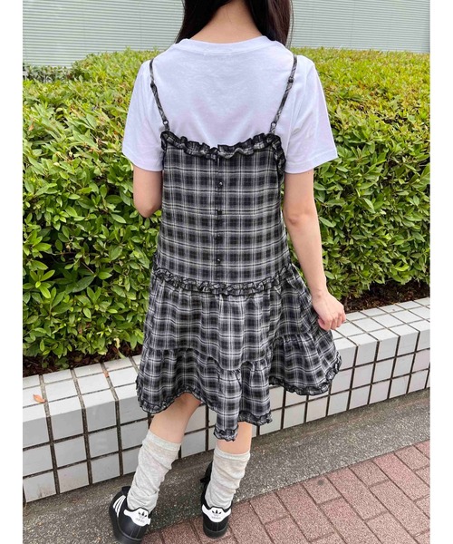 チェック柄2WAYキャミワンピース　れみれみドレス チェック柄2WAYキャミワンピース れみれみドレス チェック柄2WAYキャミ
