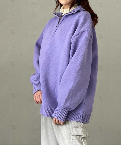 「Per sist ence」 長袖ニット FREE パープル レディース_画像6
