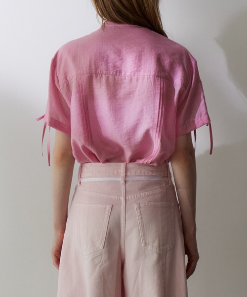 ル シェル ブルー Pleated Peplum Shirt プリーツ シャツ LE CIEL BLEU（ルシェルブルー） ブラウス シャツ プリーテッドシャツ