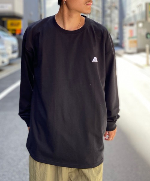 「POLeR」 長袖Tシャツ M ホワイト×ブラック メンズ