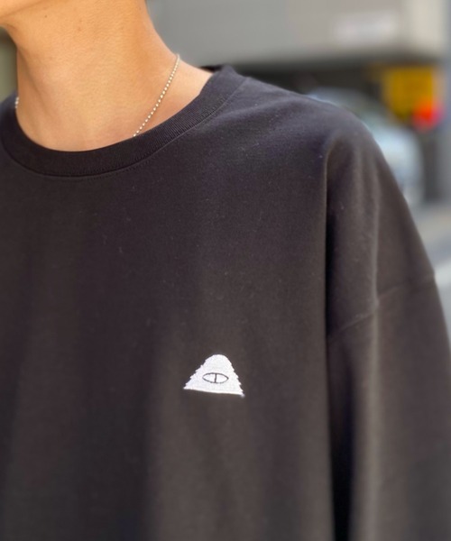 「POLeR」 長袖Tシャツ M ホワイト×ブラック メンズ
