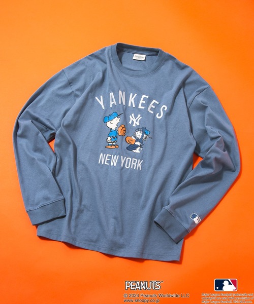 PEANUTS 「PEANUTS」 長袖Tシャツ SMALL ブルー系その他2 メンズ