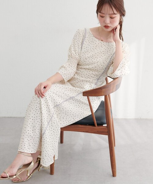 natural couture ワンピース 「WEB限定」キャンディースリーブ