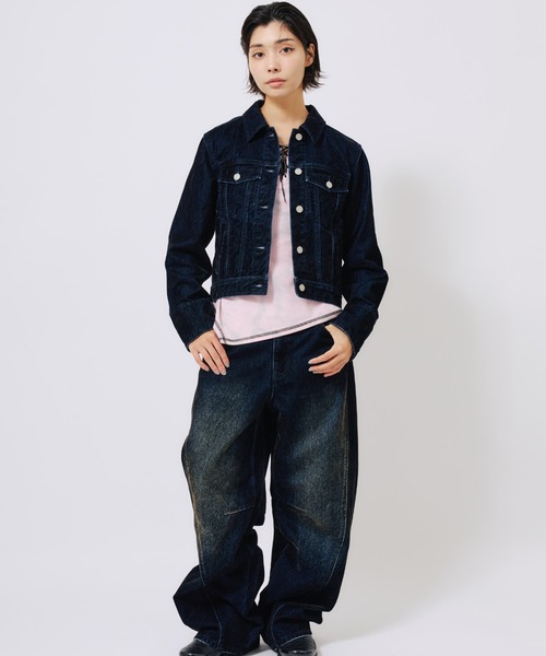 atmospink デニムセットアップ atmos girls デニムジャケット gジャン atmos pink Flocky Denim