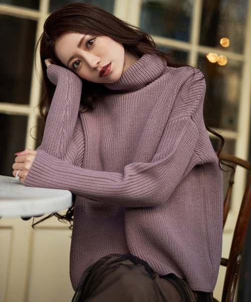 「emiriawiz」 タートルネックニット FREE ベージュ レディース_画像2