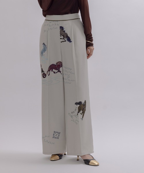 値下中♡【Eimee Law】グラデーション手染ラップパンツ　新品未使用タグ付 Eimee Law パンツ テキスト馬柄ptパイピングセンタープレス