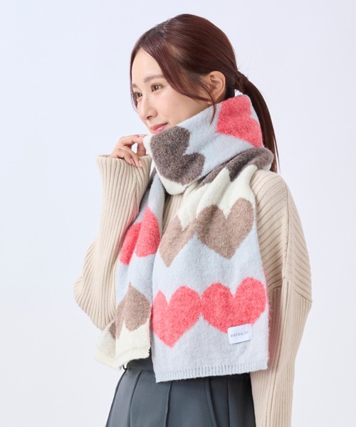 estaa（エスタ） マフラー ストール ニットマフラー 洗える ”ハート