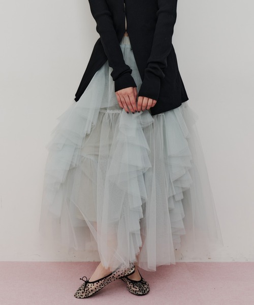 LA BELLE ETUDE　ティアードボリュームチュールスカート ブラック NEW Giselle 'ボリュームチュールスカート'（スカート）｜LA BELLE