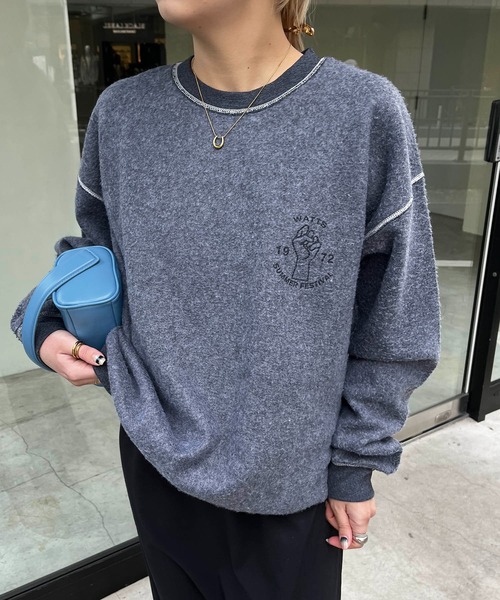 「CAPRICIEUX LE'MAGE」 「thrifty look」スウェットカットソー LARGE ホワイト レディース_画像3