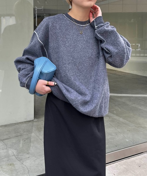 「CAPRICIEUX LE'MAGE」 「thrifty look」スウェットカットソー LARGE ホワイト レディース_画像5