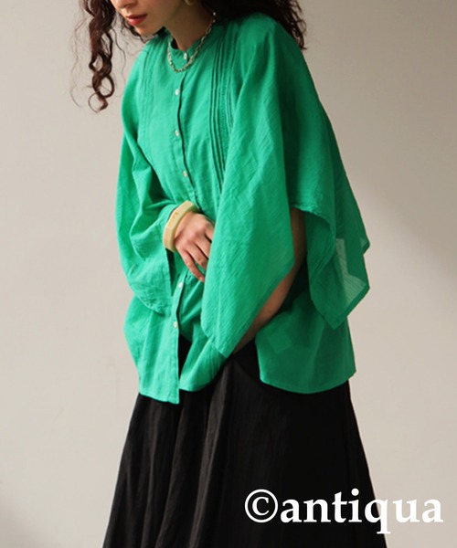「antiqua」 半袖ブラウス P ブラック レディース_画像7