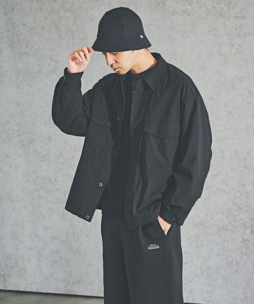 「ストレッチ・イージーケア・吸水速乾・マシンウォッシャブル」SOLOTEXシャツジャケット メンズ | BAYFLOW