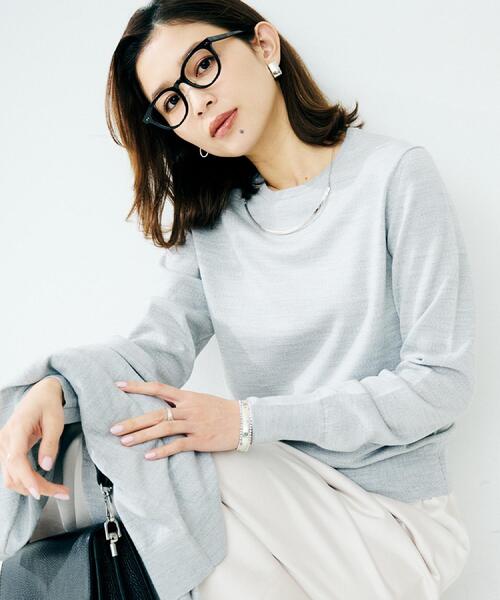 【美品】アンタイトル　パール　洗える　ツインニット　アンサンブル UNTITLED（アンタイトル） ニット セーター 「アンサンブル可/洗える
