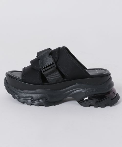 「JEANASIS」 フラットサンダル LARGE ブラック レディース_画像9