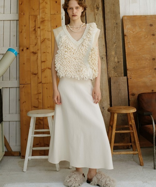 leinwande（ラインヴァンド） ベスト ジレ Landscape Intarsia Knit