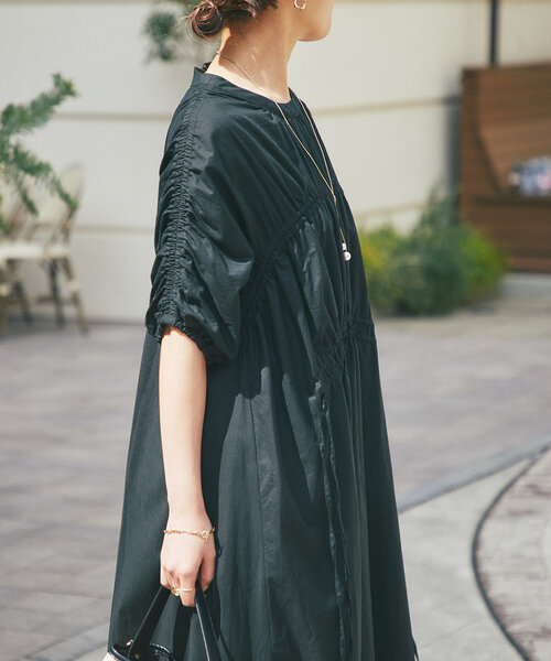 「un dix cors」 半袖ワンピース FREE ブラック レディース_画像3