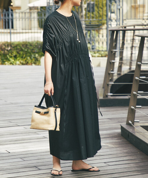 「un dix cors」 半袖ワンピース FREE ブラック レディース_画像6