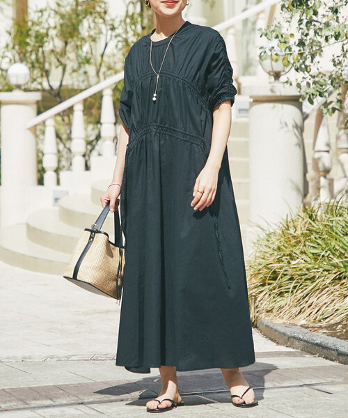 「un dix cors」 半袖ワンピース FREE ブラック レディース_画像9