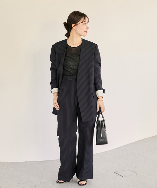 プラージュ　Plage ブラック ノーカラージャケット サイズ36 ベイクルーズ Plage｜プラージュのノーカラージャケット（レディース／サイズS）の