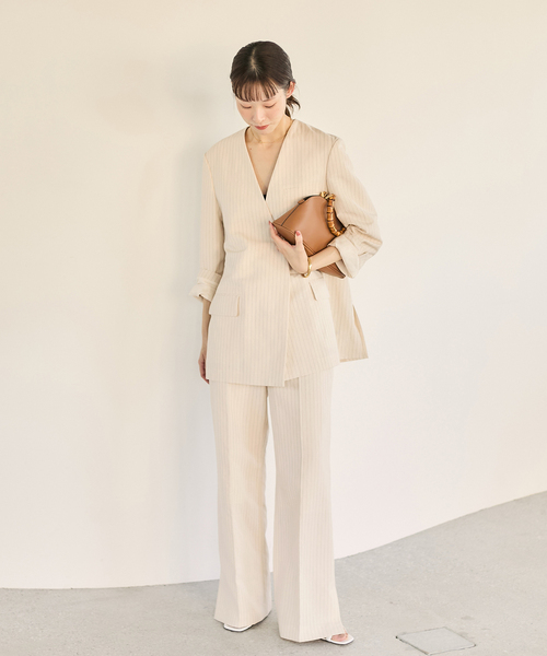 plage（プラージュ） ノーカラージャケット 36 ネイビー レディース