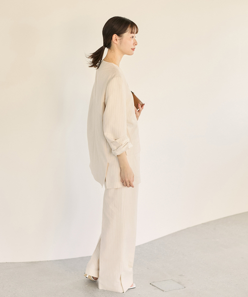 plage（プラージュ） ノーカラージャケット 36 ネイビー レディース