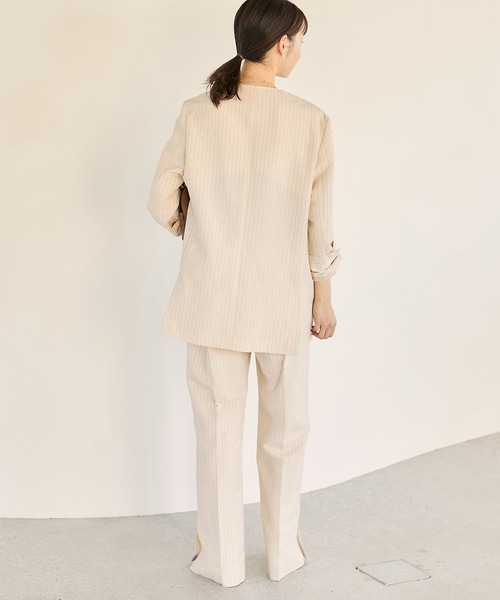 plage（プラージュ） ノーカラージャケット 36 ネイビー レディース