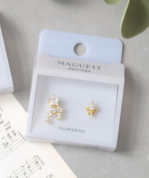みるく様ご確認用♡お名前イヤリング Flowering（フラワーリング） イヤリング 「MAGUFIT」星座×ダイヤ風