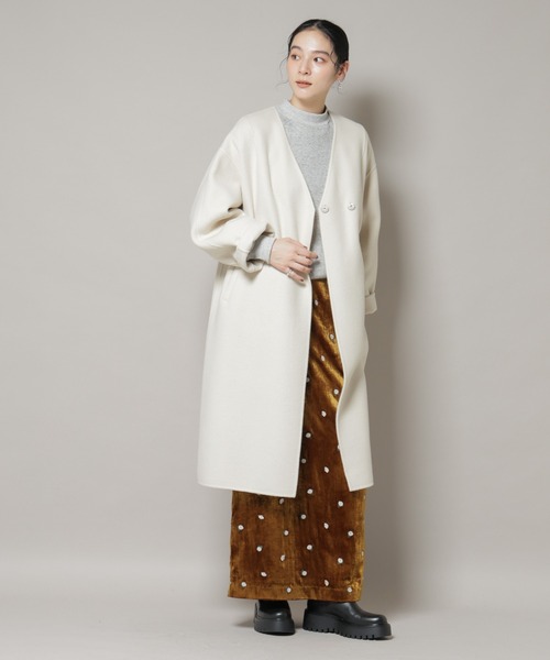 NANO universe（ナノ・ユニバース） ノーカラーコート コート