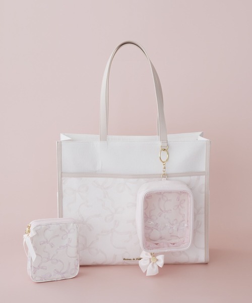 Maison de FLEUR（メゾンドフルール） ポーチ リボンプリントマルチ 
