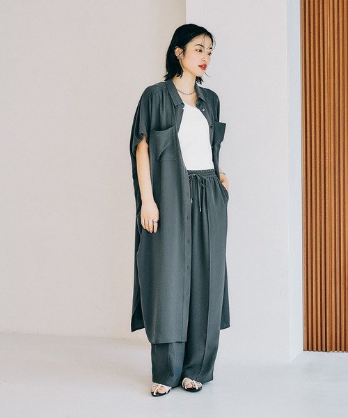 「LEPSIM」 ノースリーブワンピース FREE チャコールグレー レディース_画像2