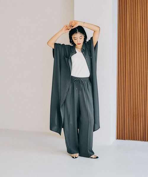 「LEPSIM」 ノースリーブワンピース FREE チャコールグレー レディース_画像3