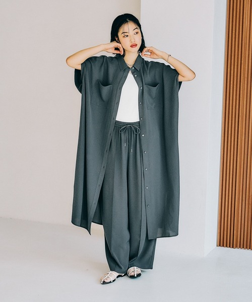 「LEPSIM」 ノースリーブワンピース FREE チャコールグレー レディース_画像4