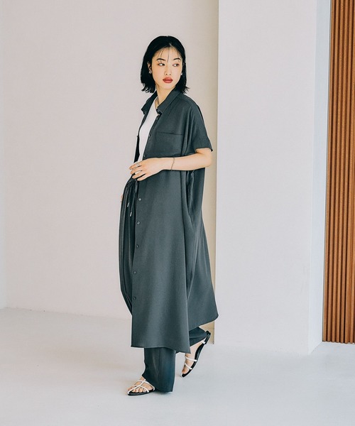 「LEPSIM」 ノースリーブワンピース FREE チャコールグレー レディース_画像5