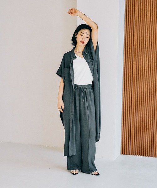 「LEPSIM」 ノースリーブワンピース FREE チャコールグレー レディース_画像6