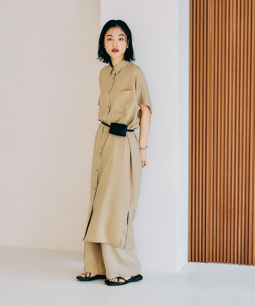 「LEPSIM」 ノースリーブワンピース FREE チャコールグレー レディース_画像9