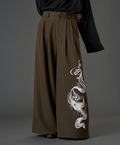 狐独 スラックス スモークプリントバギースラックス/SETUP対応 メンズ