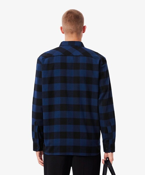 ATLAST アットラスト フランネルチェックシャツ FLANNEL CHECK LACOSTE（ラコステ） シャツ オーバーサイズドコットンプレイド