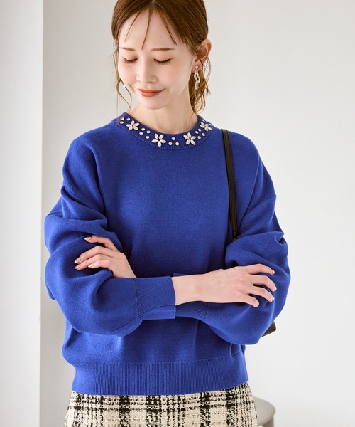 ⭐️ロペピクニック ROPE' PICNIC（ロペ ピクニック） ニット セーター ビジューニットプル