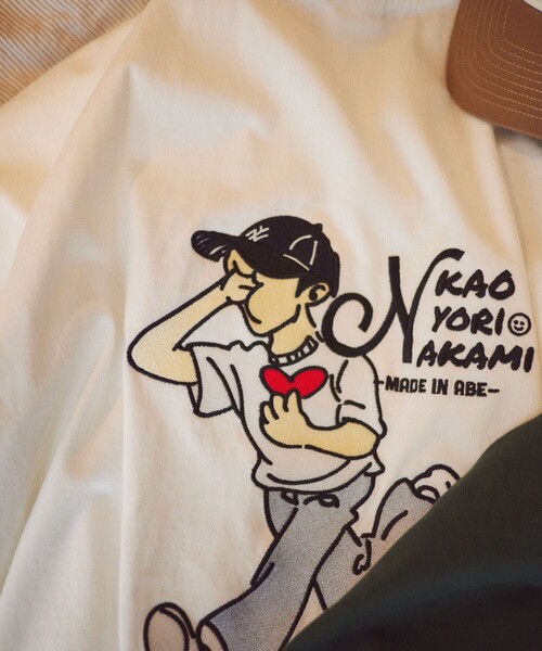 「FREAK'S STORE」 半袖Tシャツ「kaoyorinakamiコラボ」 LARGE サックスブルー メンズ_画像5