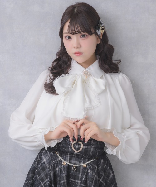 ◇chaoz7◇ リバティ アーカイブライラック 袖フリルブラウス リバティアソートフリルブラウス/le.coeur blanc(ルクールブラン