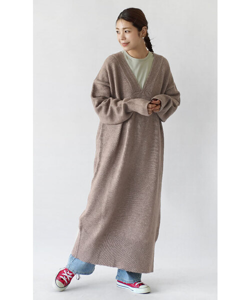 「zootie」 ニットワンピース - モカ レディース_画像3