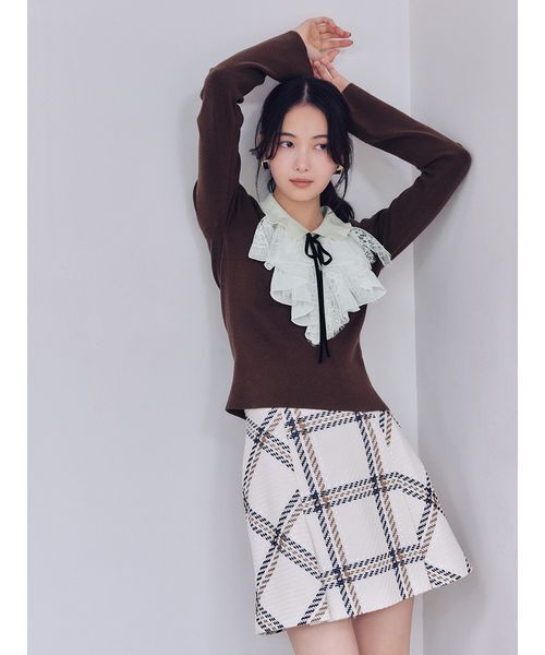 SNIDEL（スナイデル） ニット セーター Sustainableレイヤードラッフル