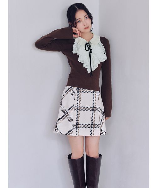 SNIDEL（スナイデル） ニット セーター Sustainableレイヤードラッフル