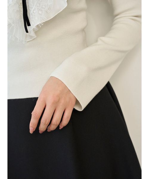 SNIDEL（スナイデル） ニット セーター Sustainableレイヤードラッフル