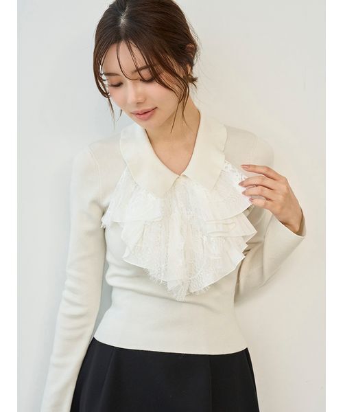 SNIDEL（スナイデル） ニット セーター Sustainableレイヤードラッフル