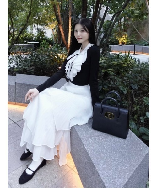 SNIDEL（スナイデル） ニット セーター Sustainableレイヤードラッフル