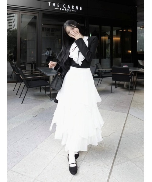 SNIDEL（スナイデル） ニット セーター Sustainableレイヤードラッフル